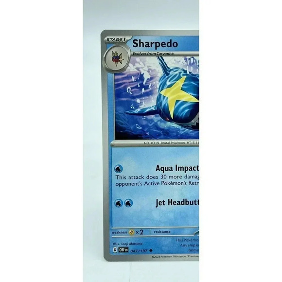 Sharpedo 047/197 S&V: Obsidian Flames Non-Holo Pokémon TCG Mint Unplayed - Picture 2 of 6